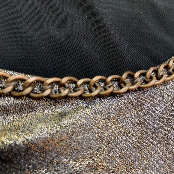 Express || Gold Chain Trimmed Neckline Moto Tank Cami Top S - Picture 9 of 12